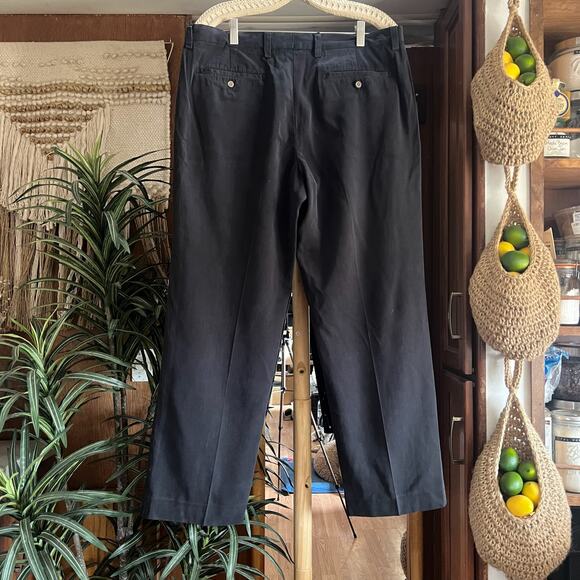 Tommy Bahama Silk Pants 35x30 Black Relaxed Fit Chinos Resort Cruise Wear Beach - Picture 4 of 6